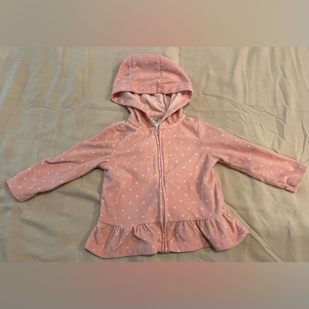 Girls Pink Polka Dot Sweater